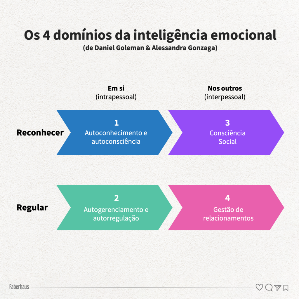 Os 4 domínios da inteligência emocional de Daniel Goleman e Alessandra Gonzaga