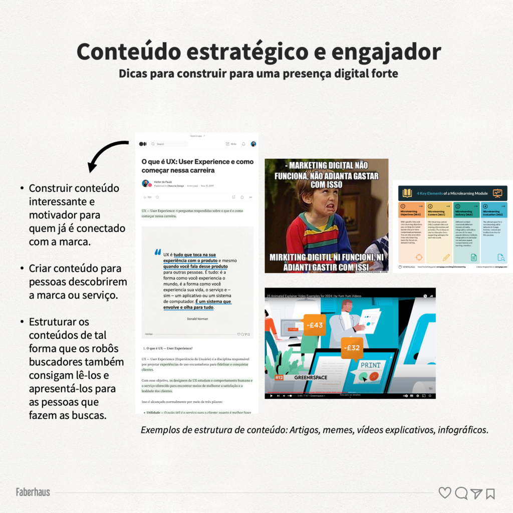 Conteúdo estratégico e engajador - Dicas para construir para uma presença on-line digital forte