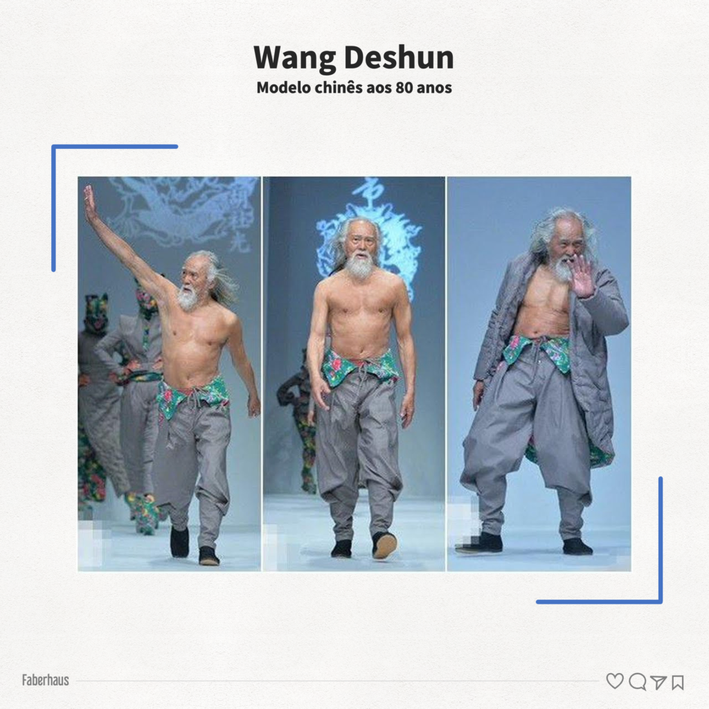 Wang Deshun Modelo chinês aos 80 anos